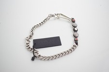 Replay Men's Leather and Metal Curb Link Wallet Chain