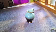 Vintage West German Bay Keramik Jug Vase - Green & Black Drip Glaze MCM