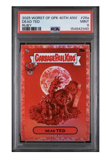 Gpk 40th Dead Ted Ruby /40 Garbage Pail Kids. PSA 9 Mint Pop 1 None Higher