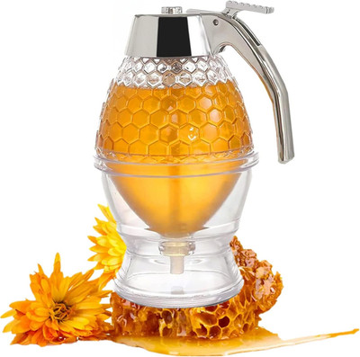 Acrylic Honey Dispenser,Syrup Dispenser, with Stand Honey Container ，Beautiful H