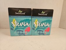 2 x SweetLeaf Stevia Powder Packets - Zero Calorie Sweetener 70 Packets/Pack