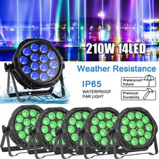 UKING 210W 14 LED IP65 Waterproof Par Light RGBW DMX Stage DJ Outdoor Lighting
