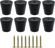 Screw-On Rubber Feet for Furniture, round Rubber Feet with Stainless Screws