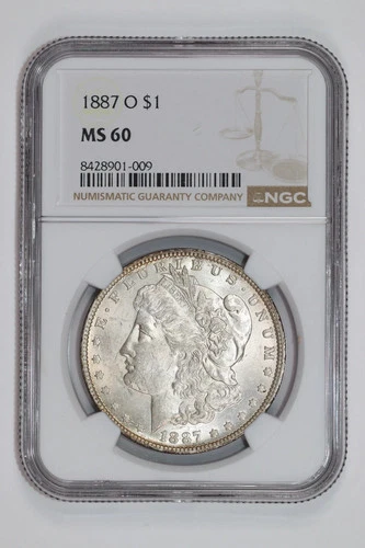 1887-O MORGAN DOLLAR NGC MS60