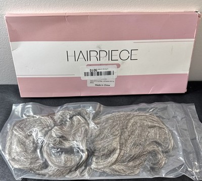 New Sarla 2 Pcs Ash Grey Messy Bun Hair Pieces Synthetic Hair