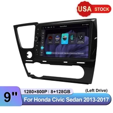 For Honda Civic Sedan 2013-2017 8+128GB 9" Android 13 Wireless Carplay Car Radio