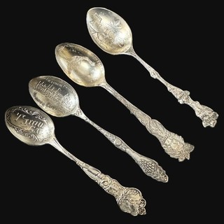Lot of 4 Vintage Sterling Silver Souvenir Spoons 30.1 grams