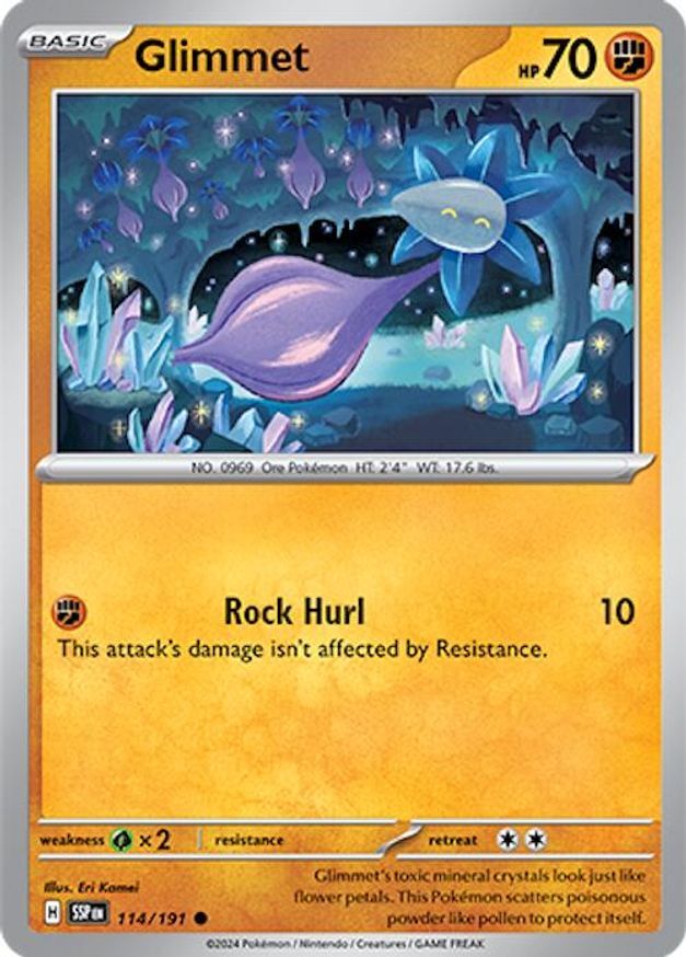 Pokemon Glimmet (114/253) Surging Sparks NM REVERSE HOLO