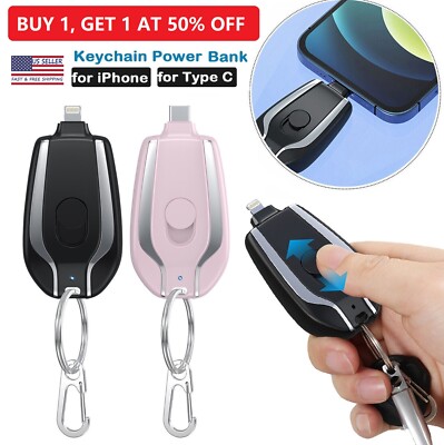 Mini Keychain Power Bank 1500mAh Battery for iPhone Android