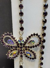 Decorative Adjustable Fashion Bra Straps-Purple Rhinestone Butterfly shoulder