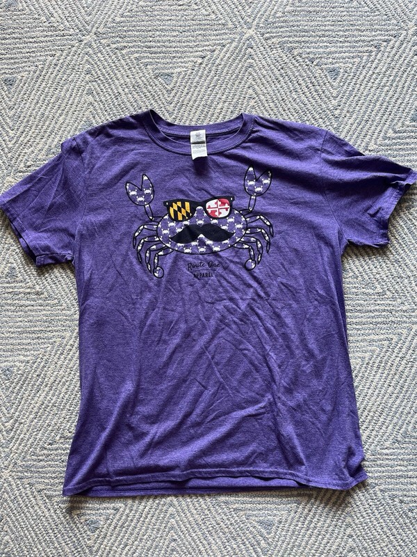 Route One Apparel - Maryland Crab T-Shirt - Purple - Large