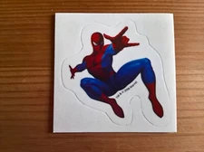 Mitica food (Italy) trade card: Marvel Heroes Spider-man sticker 5cm square