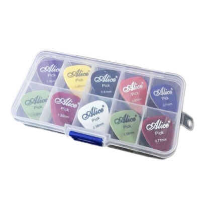 40x Plektren mit Kasten | Picks für Elektro, Akustik, Bass Gitarre | Plektrum