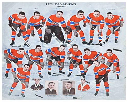 LNH 1932 - 33 photo couleur de l'équipe des Canadiens de Montréal 8 x 10 photo  - Photo 1/1