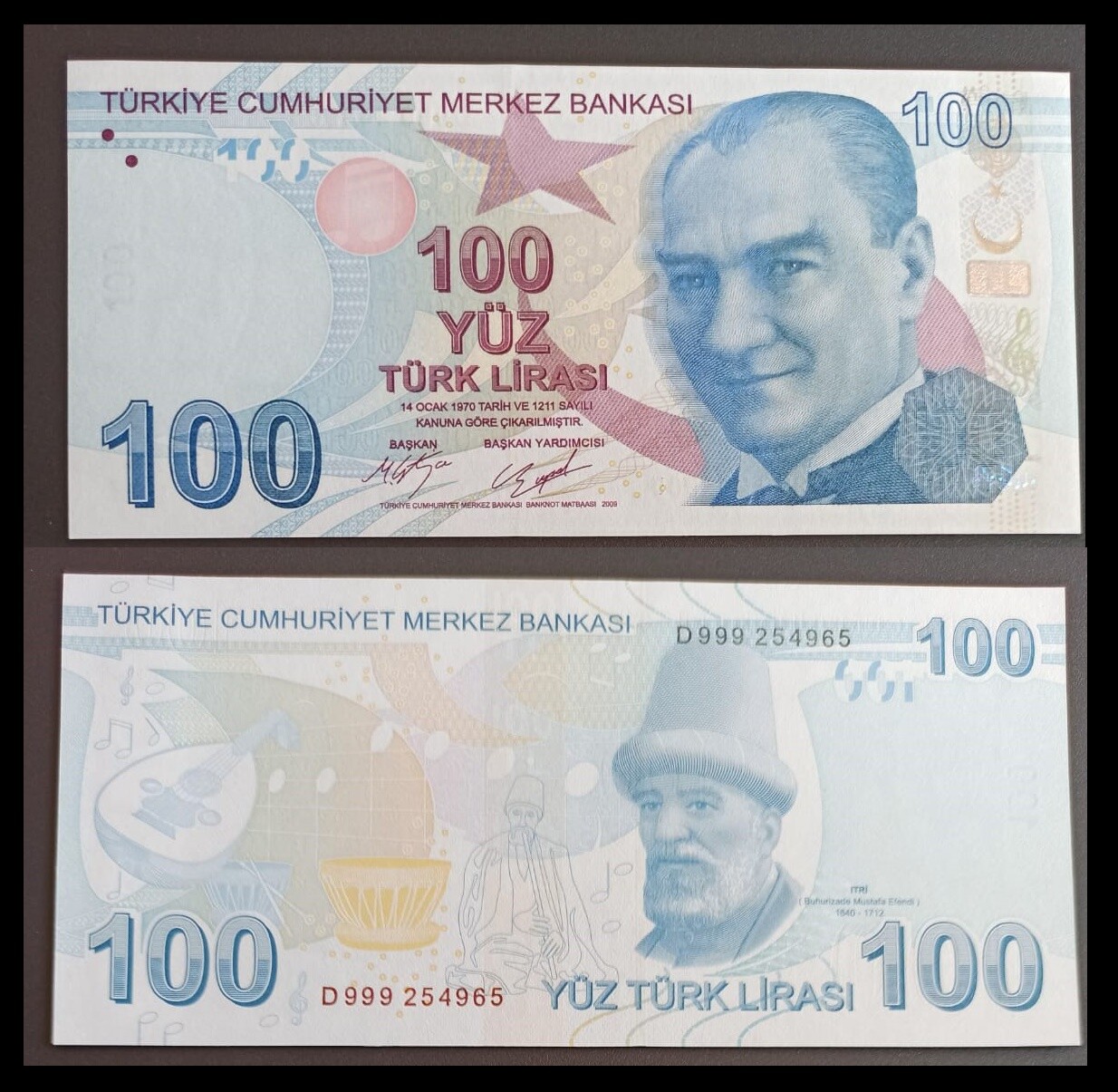 Turkey 100 Lira 2009(2020) P226d UNC**New / Last prefix D999 | eBay