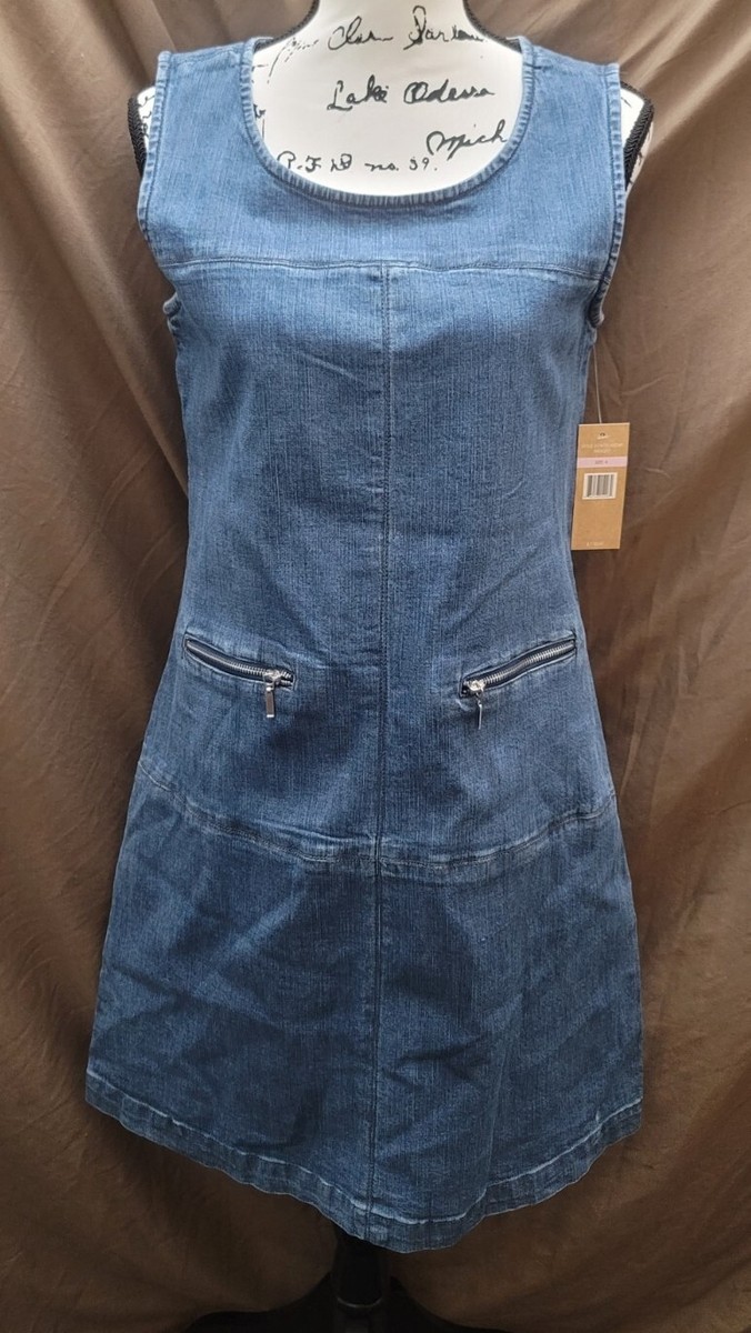 hope and harlow denim dress Hope And Harlow Denim sleeveless Dress Womens 6 light blue bleach blue  Vintage