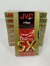 JVC Blank VHS Tape T-120 SX Gold SXB New Sealed Video Cassette Tapes Lot Of 8