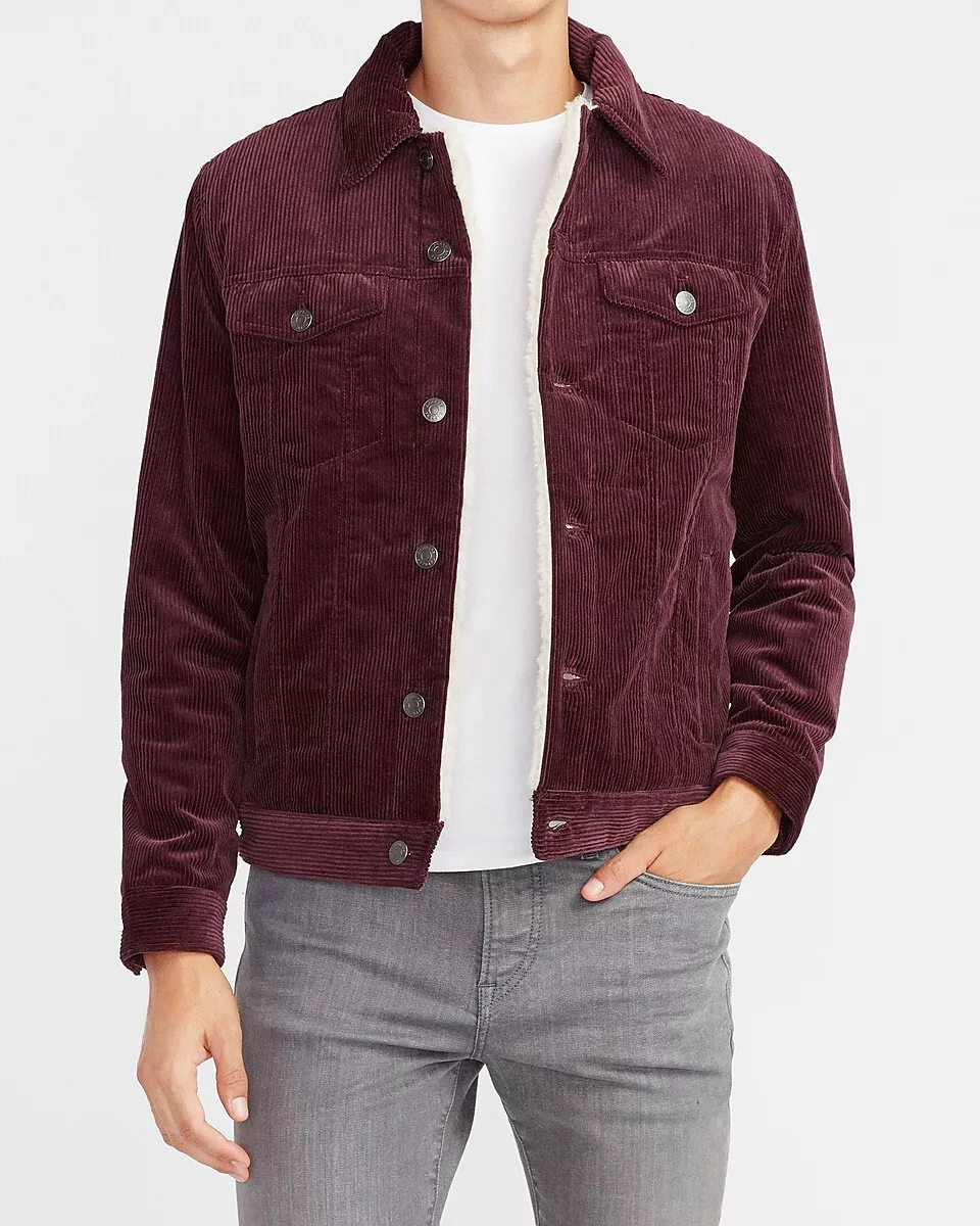 Burgundy corduroy shop sherpa jacket