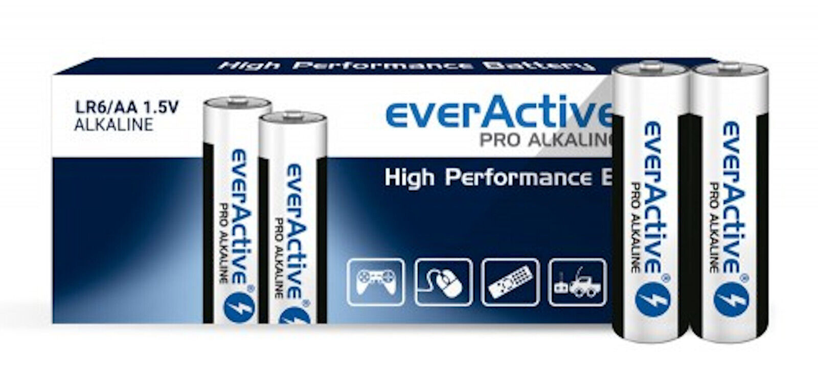 10x everActive PRO ALKALINE LR6 AA 1,5V Batterie 10er Packung