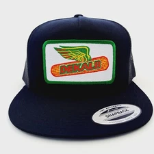 Dekalb Flying Corn Patch Flat Bill Trucker Cap Hat Mesh Snapback Black 