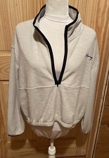 Hurley Women  s Gray Polar 1/4 Zip Long Sleeve Pullover Jacket Sweater Size XL