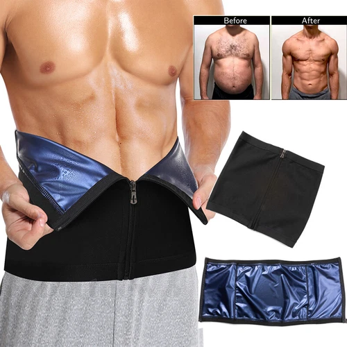 Waist Trimmer Men's Weight Loss Sauna Trainer Wrap Sweat Belt Belly Body Shaper - Picture 1 of 25