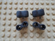 Lego 4 x Achs Verbinder Gummi flexibel 45590 schwarz