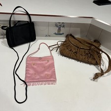 Little girl purses , Three Different: 1 Brown suede, 1 Pink, And1 black silk