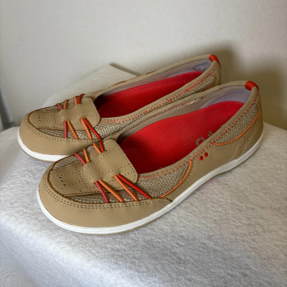 Ryka Tango Mujer Tostado Coral/Elástico Bungee/Sin Cordones Planos y Mocasines/Talla 7 Foto 3 de 4