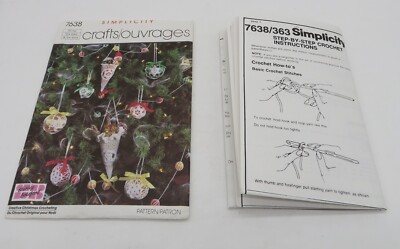 Vintage Simplicity Pattern 7638 Christmas Crochet Step by Step Crochet 1980s