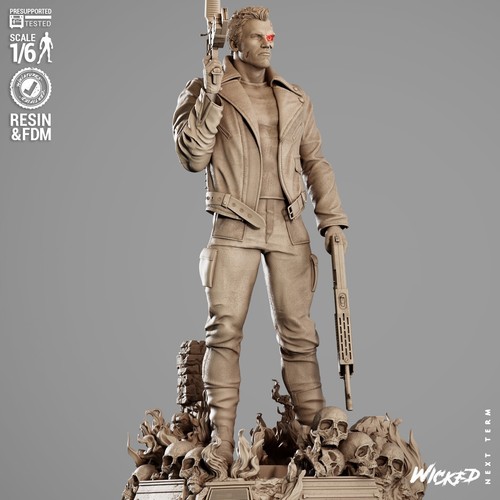 The Terminator Sculpture(300mm) /3D Printed/Unassembled/GK/Wicked - Foto 5 di 15