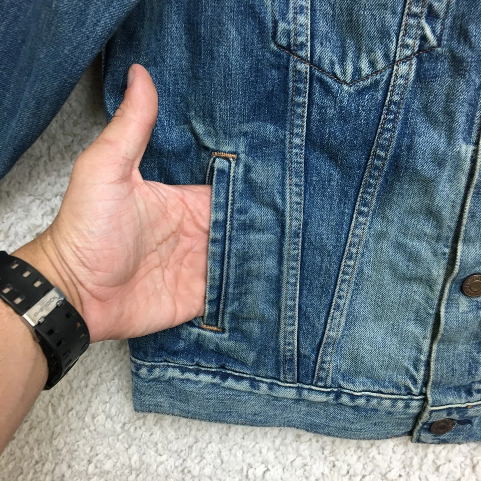 Denim & Supply Ralph Lauren Jacket Medium Boys Blue Denim Trucker Casual Jeans - Image 3 of 4