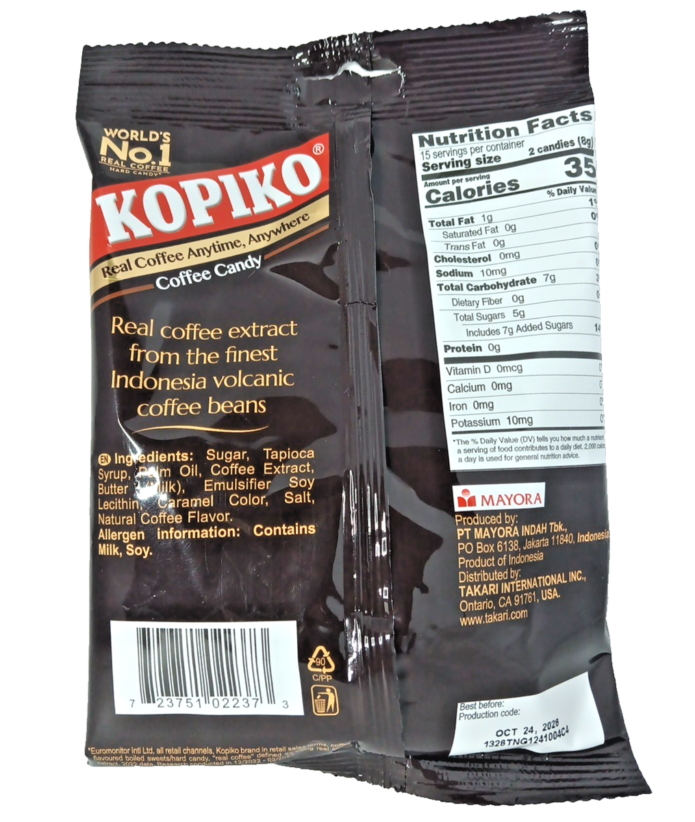 Kopiko Coffee Candy Hard Candy 4.23 oz Bag SEALED Halal Indonesian