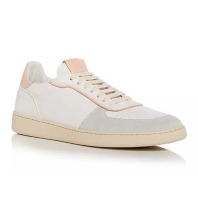 Stuart Weitzman Derby Low Top Sneakers White Leather Suede Italy Women s 9 NWOB
