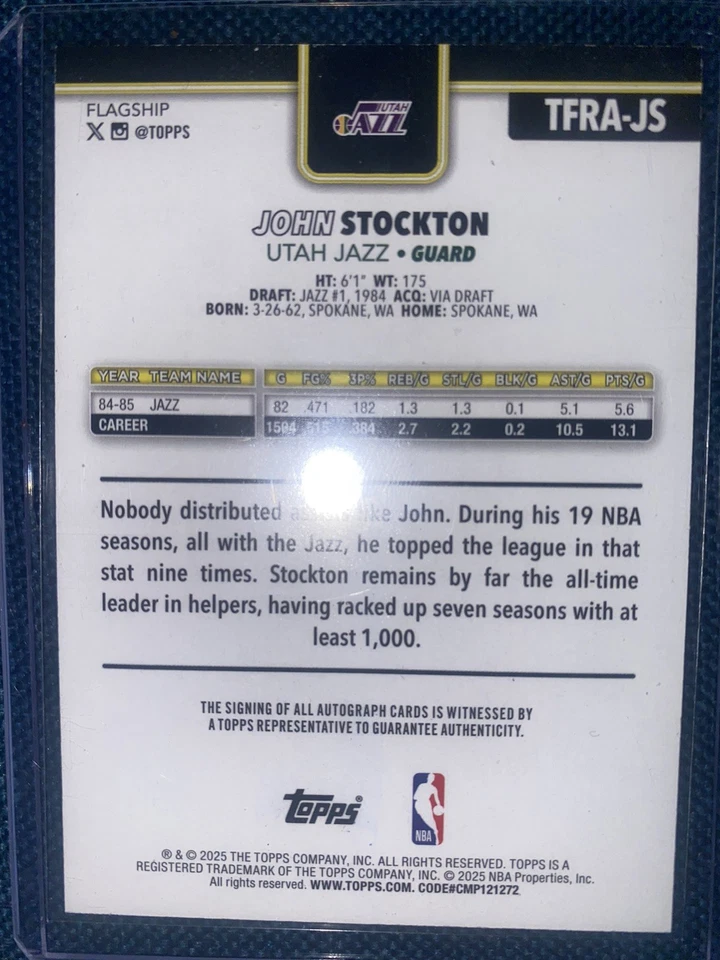 2025-26 Topps Gold John Stockton #15/25 Utah Jazz ¡PAQUETE NUEVO! Foto 3 de 3