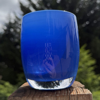 GLASSYBABY Blue “determined” #1748 pre triskelion with original sticker