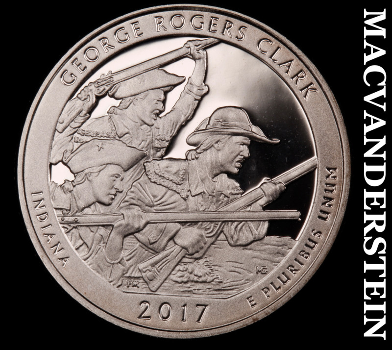 2017-S Silver George Rogers Clark Quarter - Choice Gem Proof  Lustrous  #M615