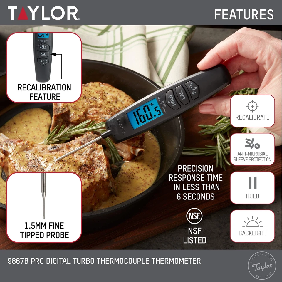 Digital Turbo Instant Read Thermocouple Meat Food Grill BBQ Cooking Kitchen T... - Image 3 of 3