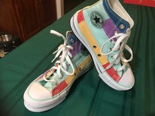 Converse Chuck Taylor All Star Lift Hi Sneaker-Patchwork Color Block-Sz 3.5 Kids