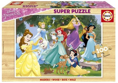 Puzzle für Kinder 100 Teile | Prinzessin Holz Disney Prinzessinnen