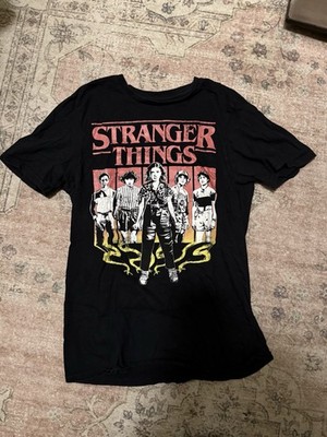 Stranger Things Black Graphic T-Shirt Television Memorabilia
