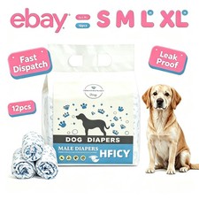 12Pack Disposable Male Dog Belly Wrap Leak Proof Puppy Nappies Sanitary Diapers