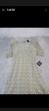 Lulus Dress Womens Large Green Beige Floral Blouson