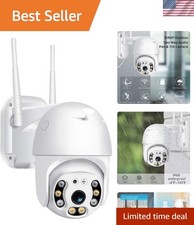 Pan Tilt Outdoor Security Camera, 1080P Home WiFi Camera, Pan Tilt Dome Surv...