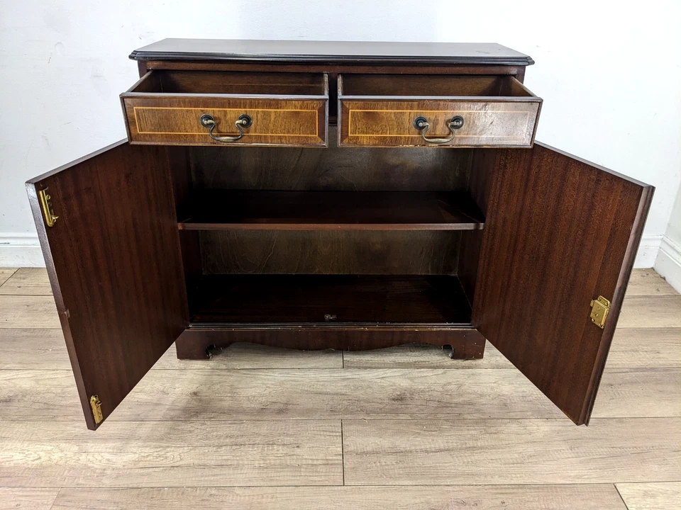 SIDEBOARD Mahogany Small Regency Style Cabinet 2 Drawers 2 Door FREE DELIVERY - Image 3 of 4