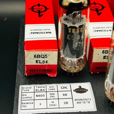 4x Tesla EL84 / 6BQ5 Vacuum Tubes – Tested – Vintage Audio Power