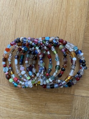 Boho Mixed Glas Perlen Memory Wire Wrap Armband: Handgemacht, einzigartig