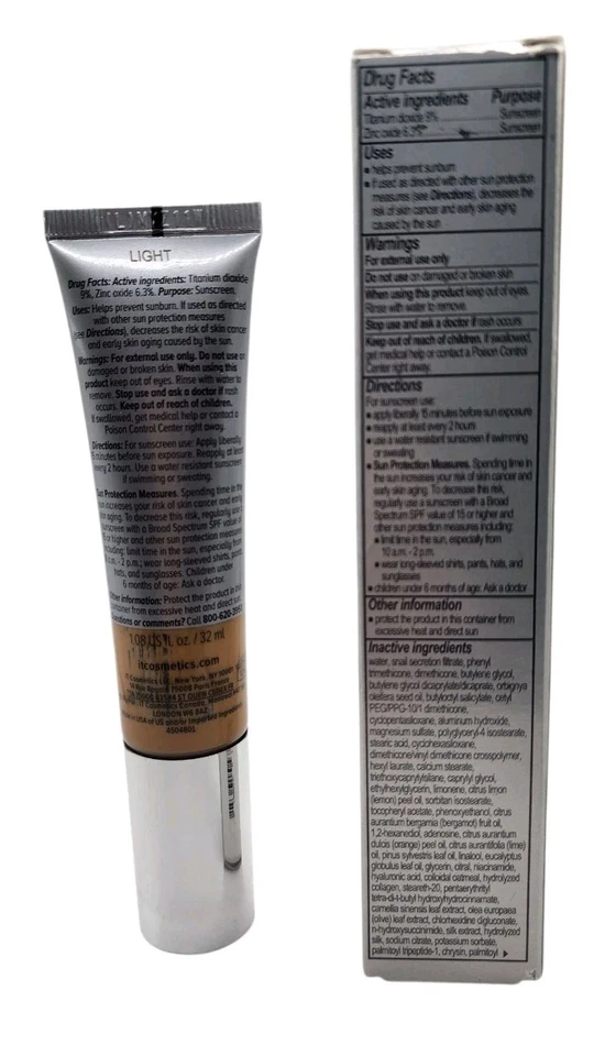New IT Cosmetics Your Skin But Better CC+ Full Coverage Cream SPF50+ LIGHT NIB - Image 3 of 4
