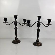 Vintage Newport Sterling Silver Candelabras Candlestick Pair 13” Tall Weighted