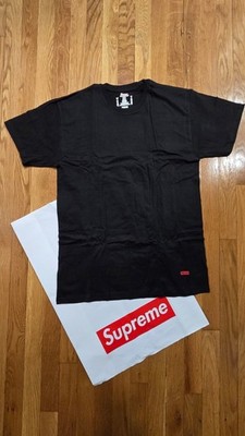 Supreme Hanes Tagless Tees T-Shirt Black Size Large Authentic